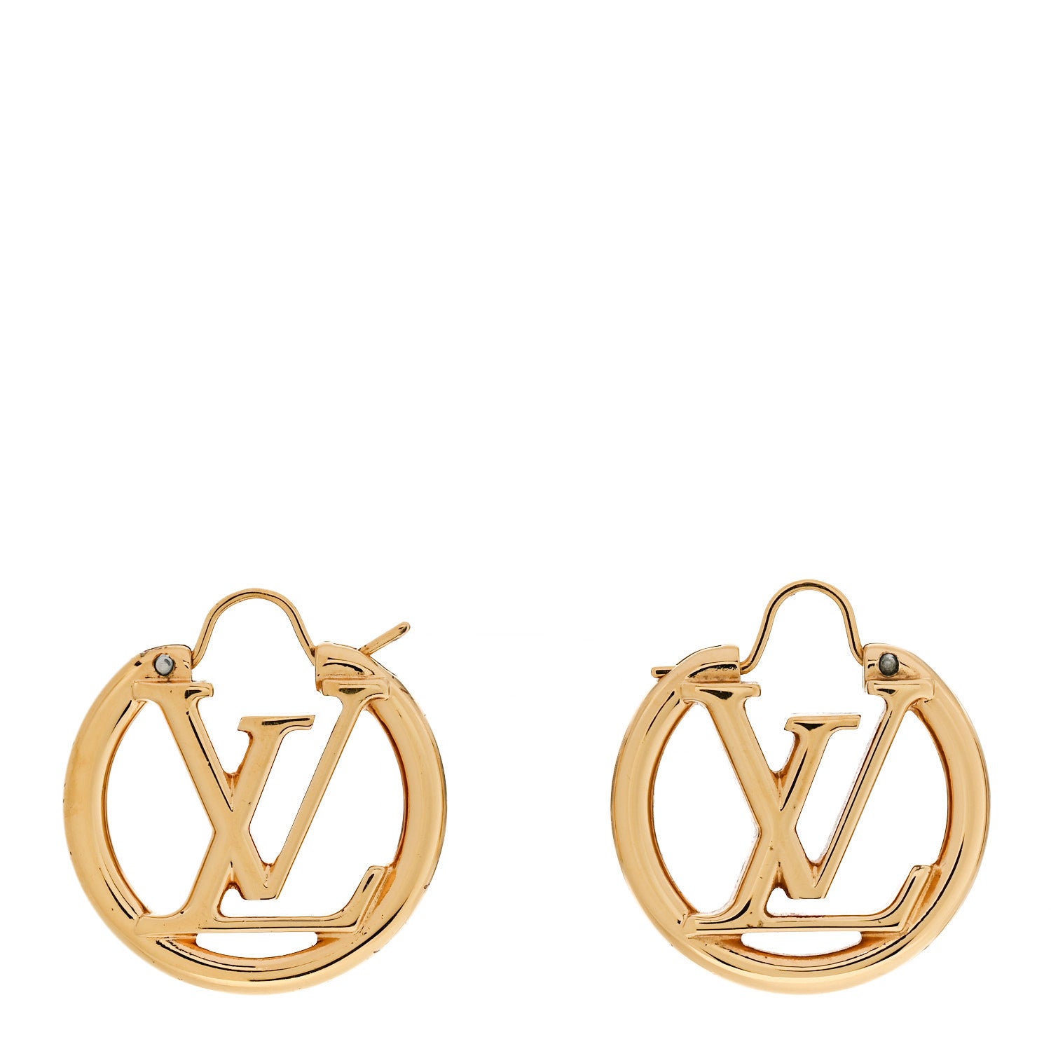 Louis Vuitton Metal Small Louise Hoop Earrings Gold 1 of 5