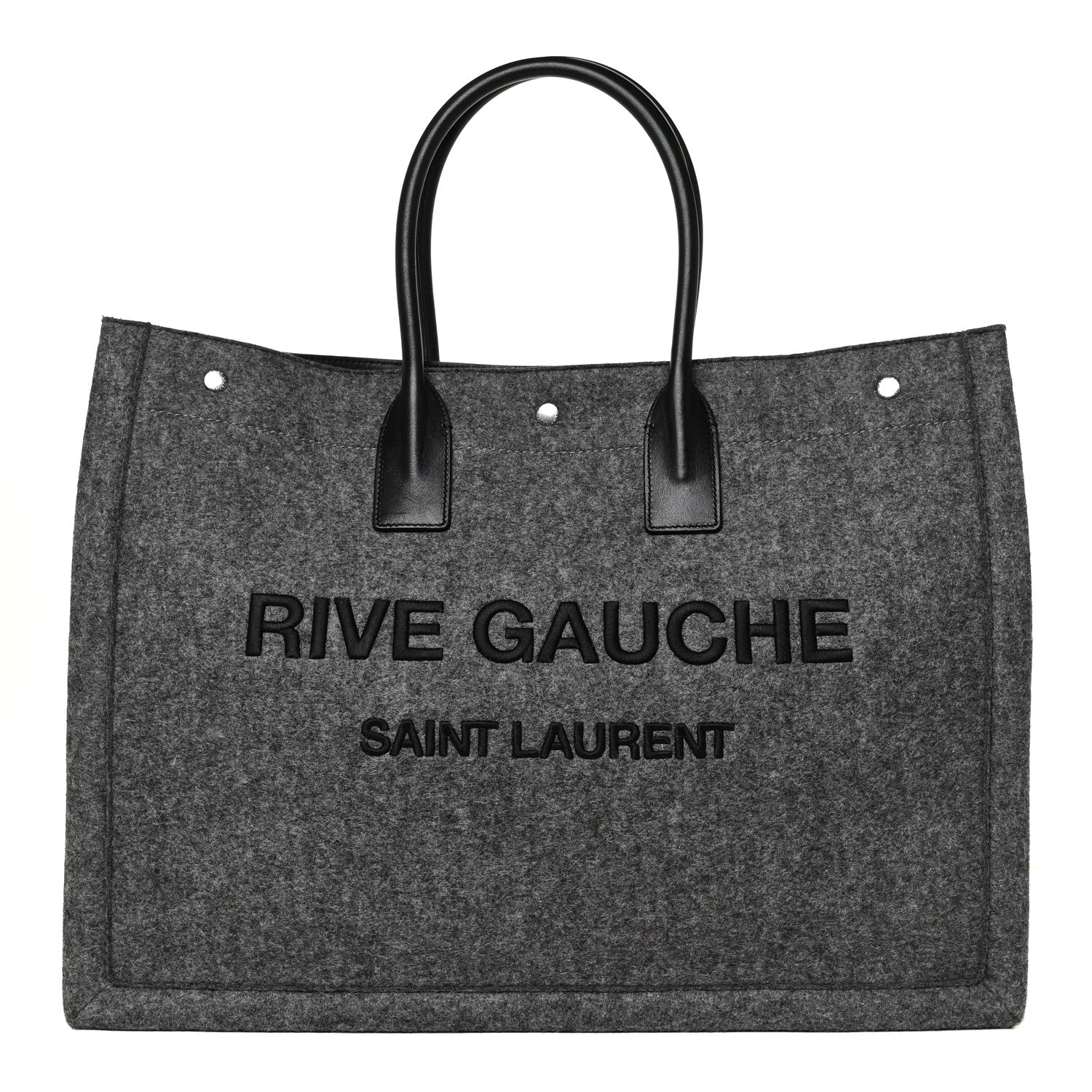 Saint Laurent Wool Calfskin Rive Gauche Tote Grey 1 of 9