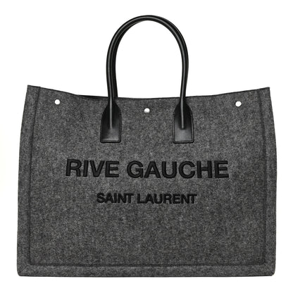 Saint Laurent Wool Calfskin Rive Gauche Tote Grey 1 of 9