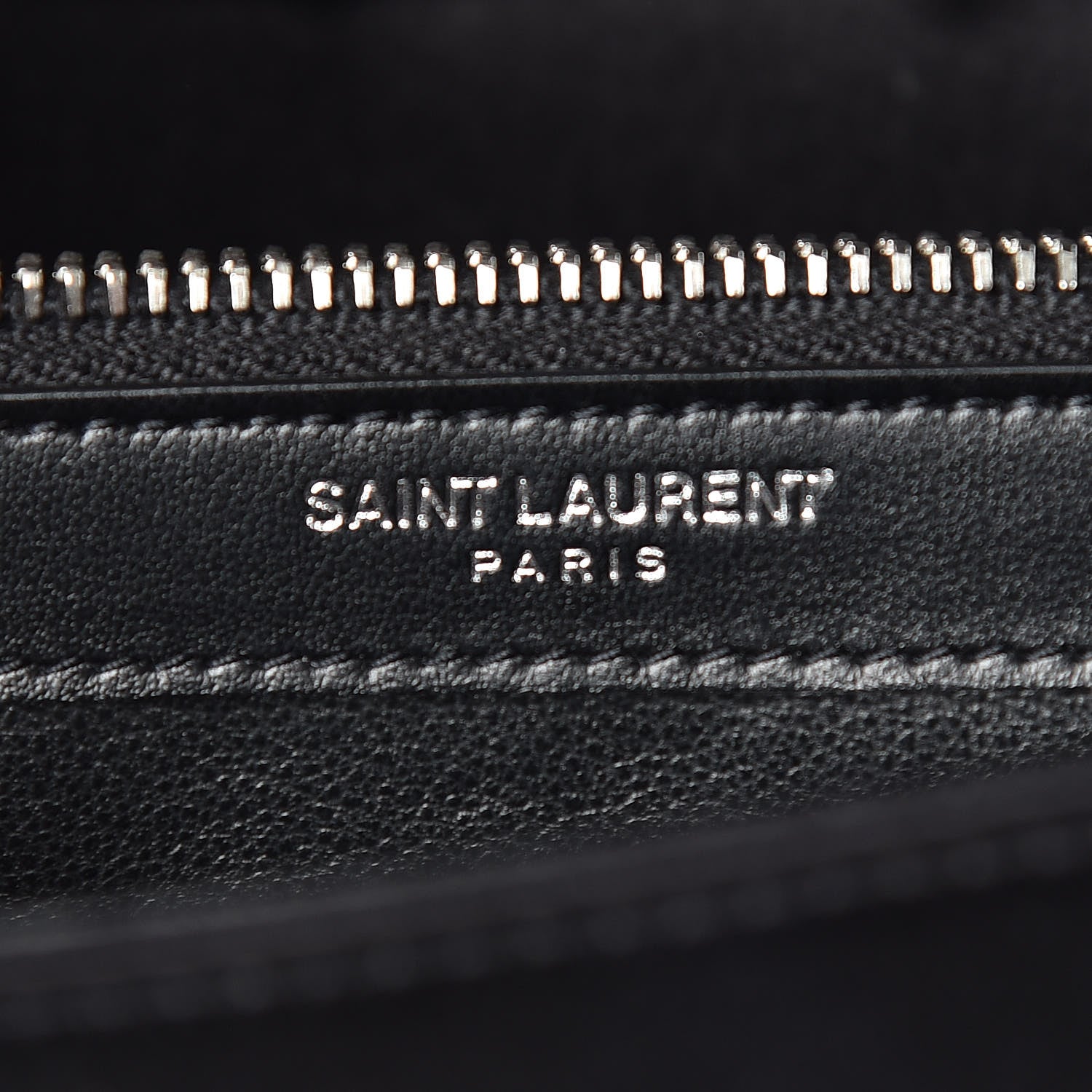 Saint Laurent Sequin Flip Monogram Chain Wallet Black 7 of 11