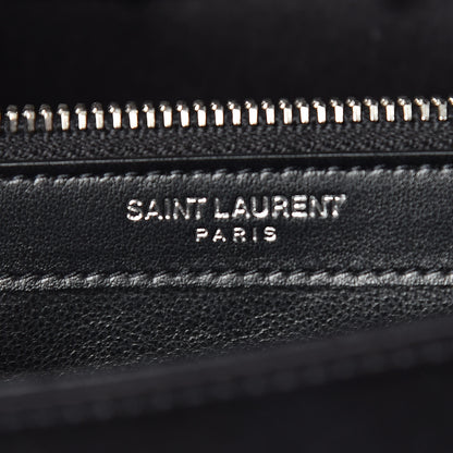 Saint Laurent Sequin Flip Monogram Chain Wallet Black 7 of 11