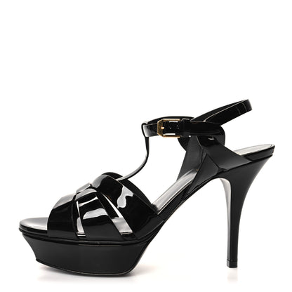 Saint Laurent Patent Tribute 75 Platform Sandals 39 Black 1 of 9