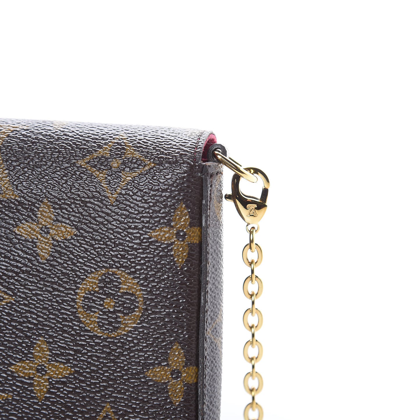 Monogram Pochette Felicie Chain Wallet Fuchsia