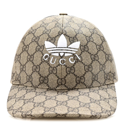 Gucci X ADIDAS GG Supreme Monogram Double Sided Baseball Hat M Beige Ebony Black 3 of 8