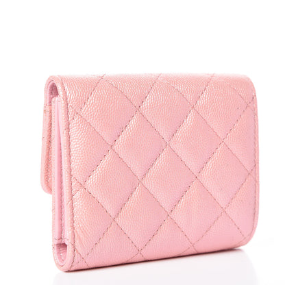Chanel Iridescent Caviar Quilted Small Flap Wallet Rose Pink 3 of 10