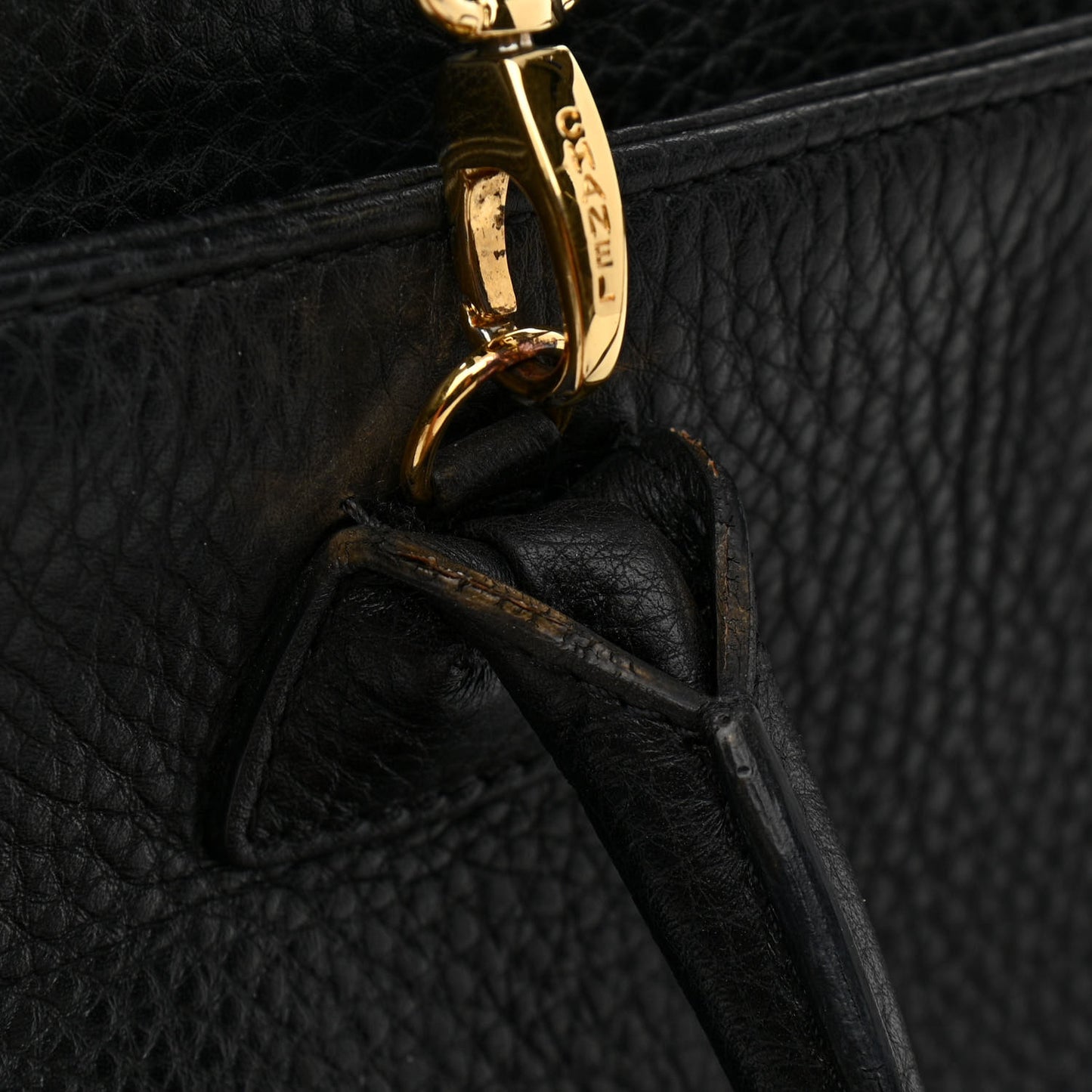 Calfskin Cerf Executive Shopper Tote Black