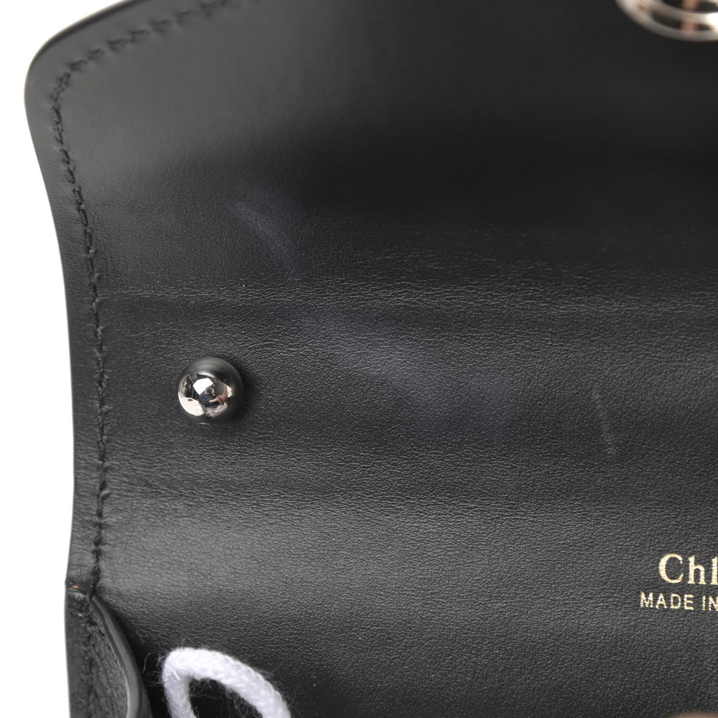 Shiny Goatskin Calfskin Mini Aby Chain Shoulder Bag Black