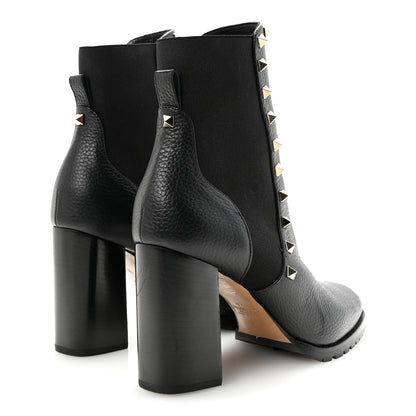 Valentino Garavani Grained Calfskin Rockstud Chelsea 80mm Ankle Boots 39 Black 5 of 10