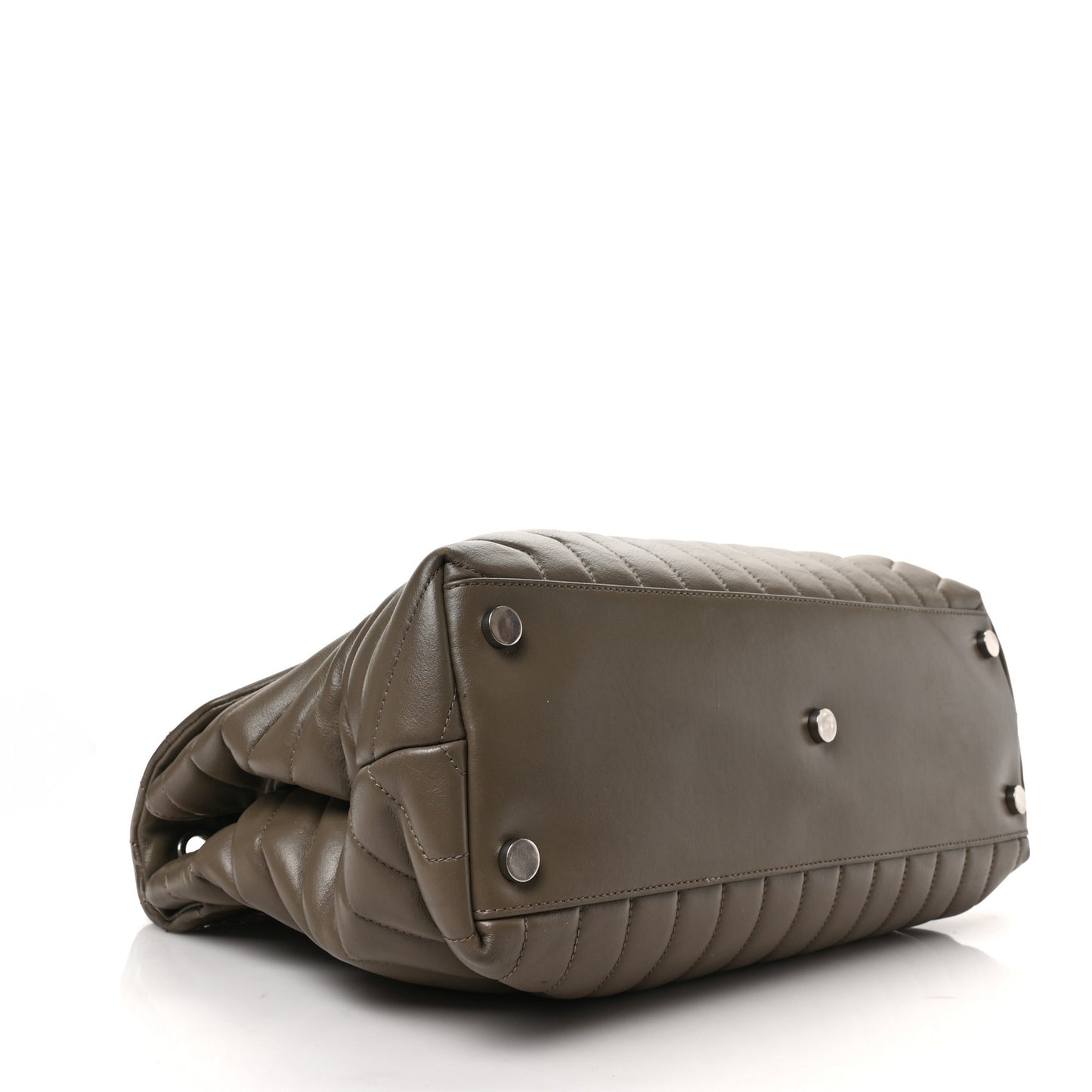 Calfskin Y Quilted Monogram Large Loulou Chain Satchel Taupe