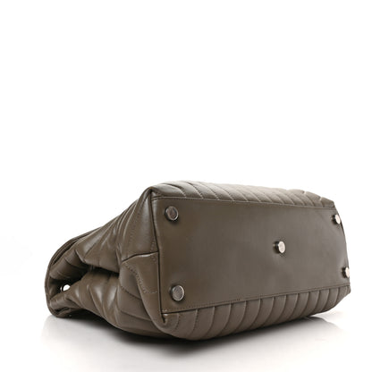 Saint Laurent Calfskin Y Quilted Monogram Large Loulou Chain Satchel Taupe 4 of 9