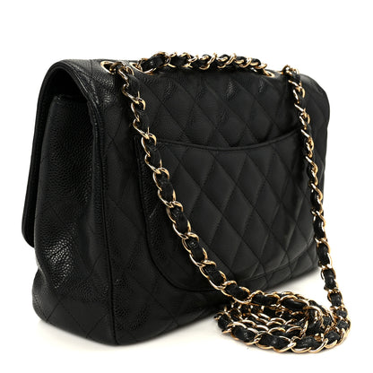 Chanel Caviar Quilted Jumbo Single Flap Black 3 of 11