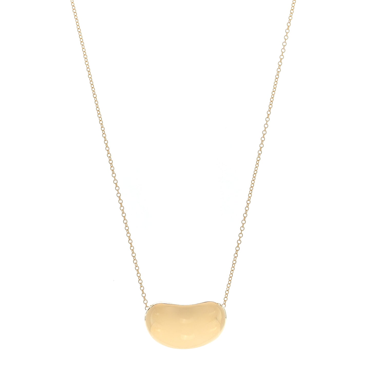 18K Yellow Gold 20mm Elsa Peretti Bean Pendant Necklace