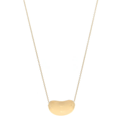 Tiffany 18K Yellow Gold 20mm Elsa Peretti Bean Pendant Necklace 1 of 4