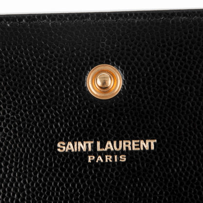 Saint Laurent Grain De Poudre Monogram Chain Wallet Black 5 of 7