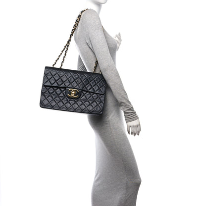 Chanel Lambskin Quilted XL Jumbo Single Flap Black 2 of 11
