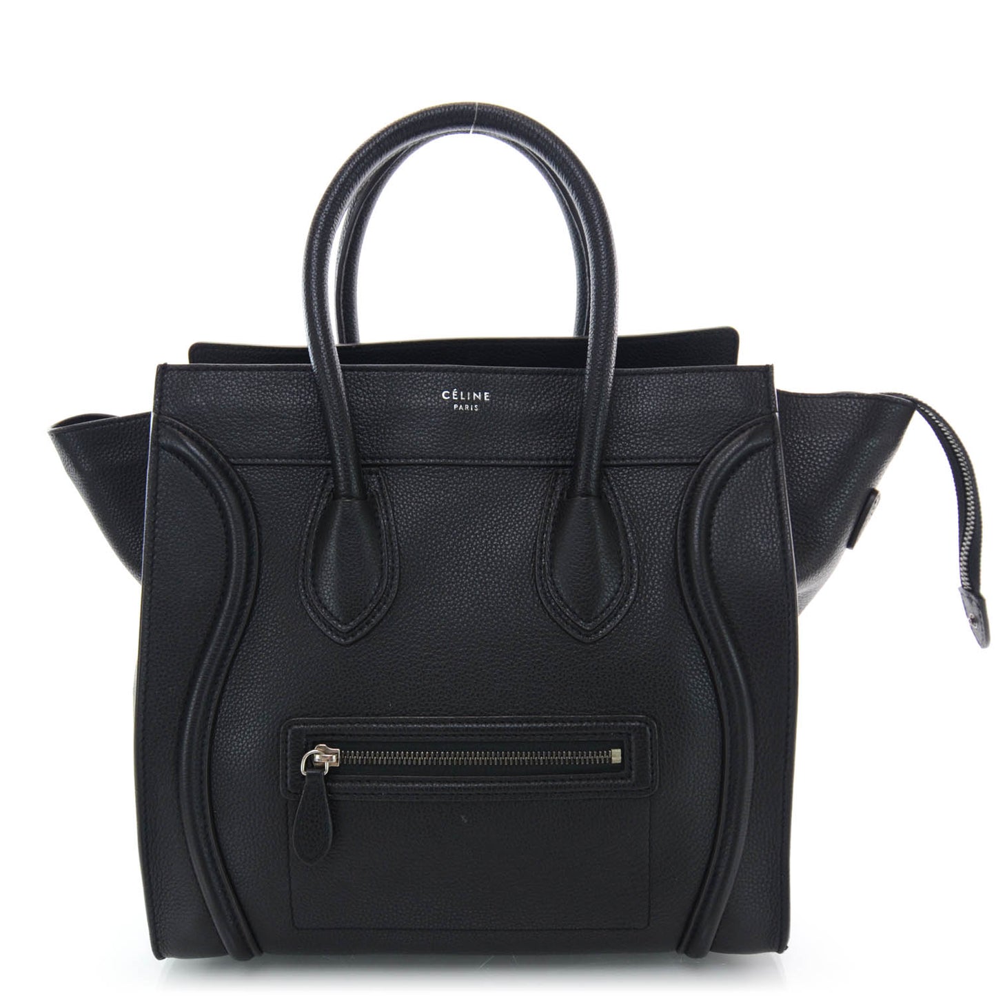 Drummed Calfskin Mini Luggage Black