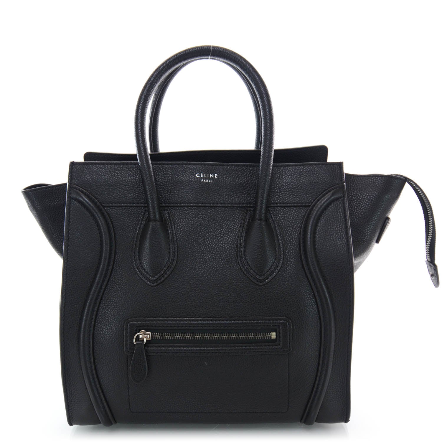 Celine Drummed Calfskin Mini Luggage Black 1 of 9