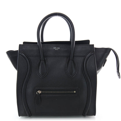 Celine Drummed Calfskin Mini Luggage Black 1 of 9