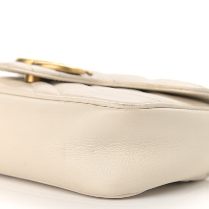 Gucci Calfskin Matelasse Super Mini GG Marmont Shoulder Bag White 10 of 13
