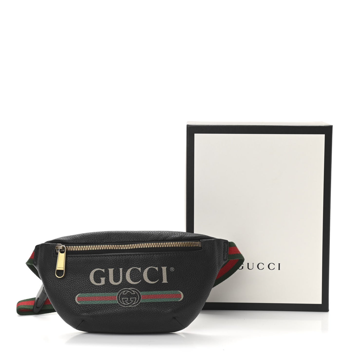 Grained Calfskin Small Logo Belt Bag Black