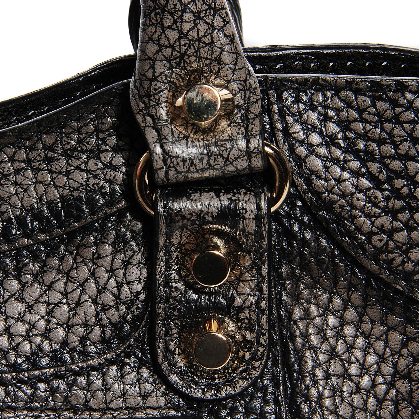 Grained Calfskin Classic Gold Hardware Mini City Ombre Grey Gradient