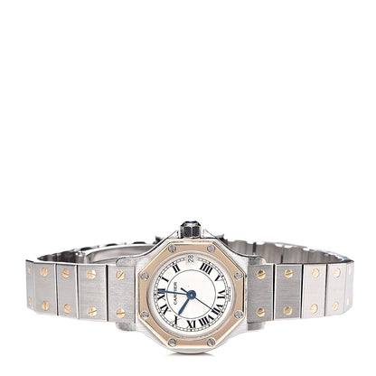 Cartier Stainless Steel 18K Yellow Gold 25mm Santos Octagon Quartz Watch 3 of 7