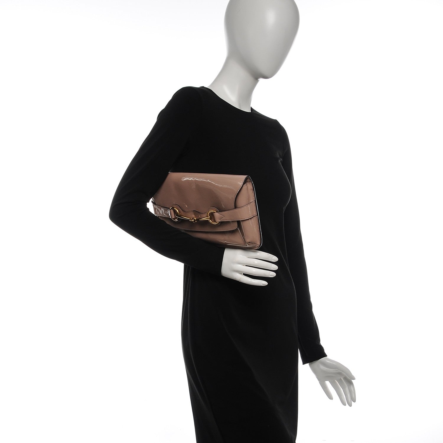 Gucci Patent Large Bright Bit Clutch Dark Cipria 2 of 7