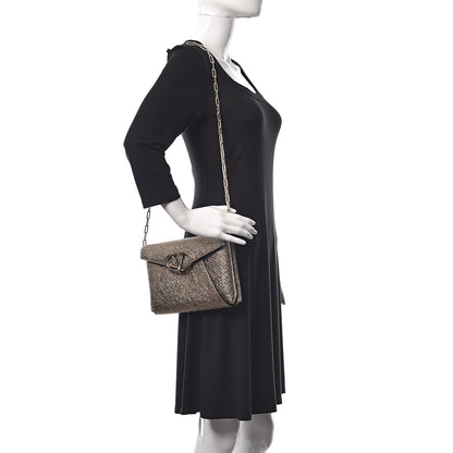 Valentino Garavani Metallic Calfskin V Rivet Chain Clutch Platinum 2 of 8