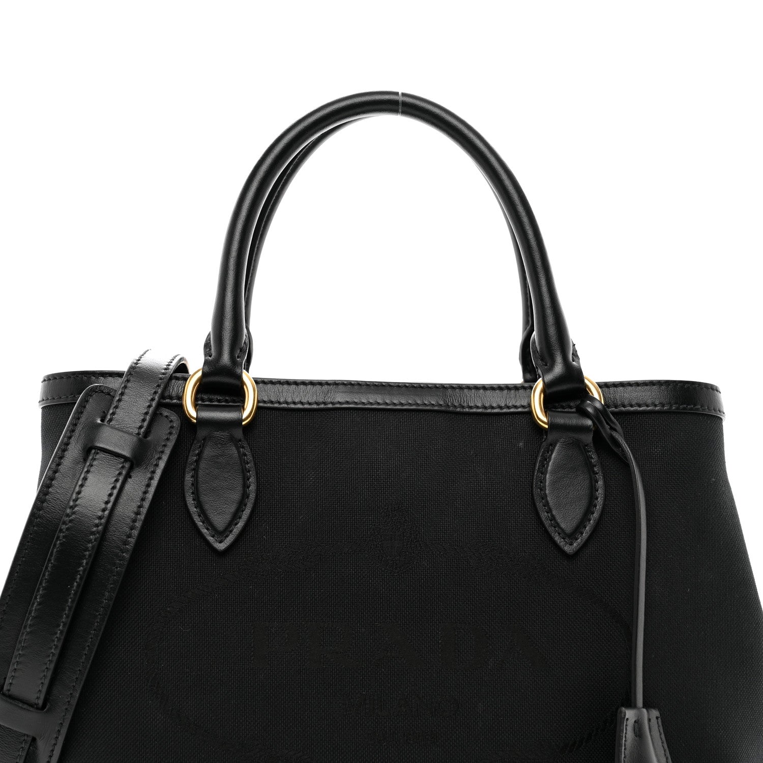 Prada Jacquard Logo Tote Black 5 of 10
