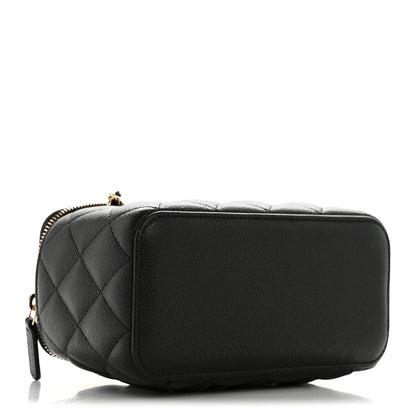 Chanel Caviar Quilted Small Tiny CC Vanity Case With Chain Black 4 of 11