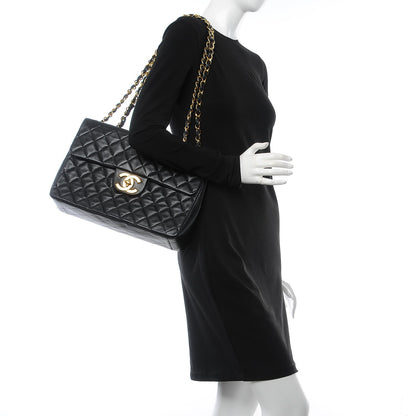 Chanel Lambskin Quilted XL Jumbo Single Flap Black 3 of 14