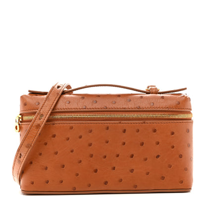 Loro Piana Ostrich L19 Extra Pocket Pouch Cognac 1 of 10