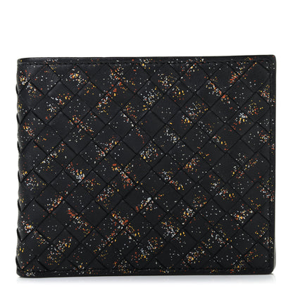 Bottega Veneta Nappa Intrecciato Paint Splatter Print Bi-Fold Wallet Black 1 of 8