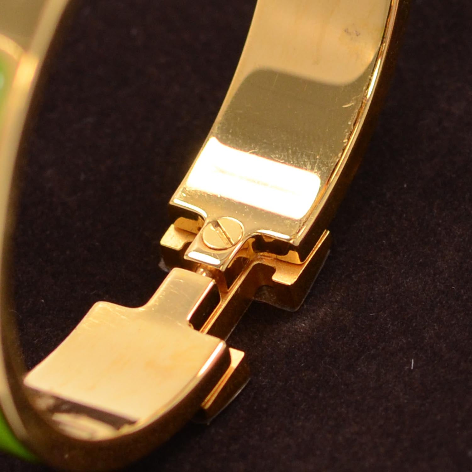 Hermes Enamel Narrow Clic Clac H Bracelet Green 6 of 6