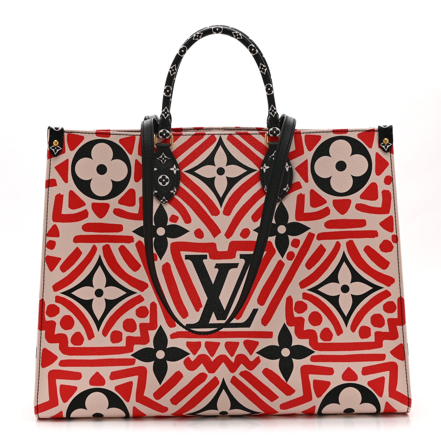Louis Vuitton Monogram Giant Crafty Onthego GM Creme Rouge Black 1 of 10