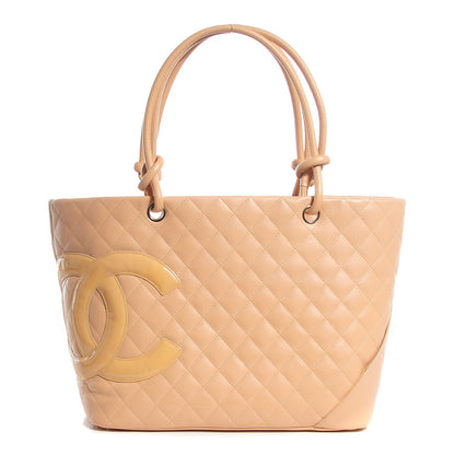 Chanel Calfskin Quilted Large Cambon Tote Beige 1 of 7