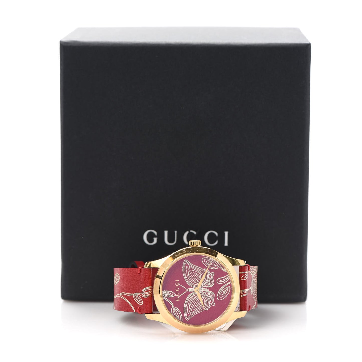 Stainless Steel Calfskin 38mm G-Timeless Butterfly Quartz Watch Red