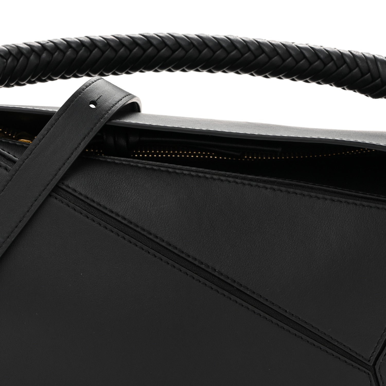 Loewe Calfskin Small Woven Puzzle Bag Black 8 of 10