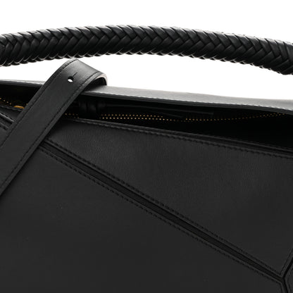 Loewe Calfskin Small Woven Puzzle Bag Black 8 of 10