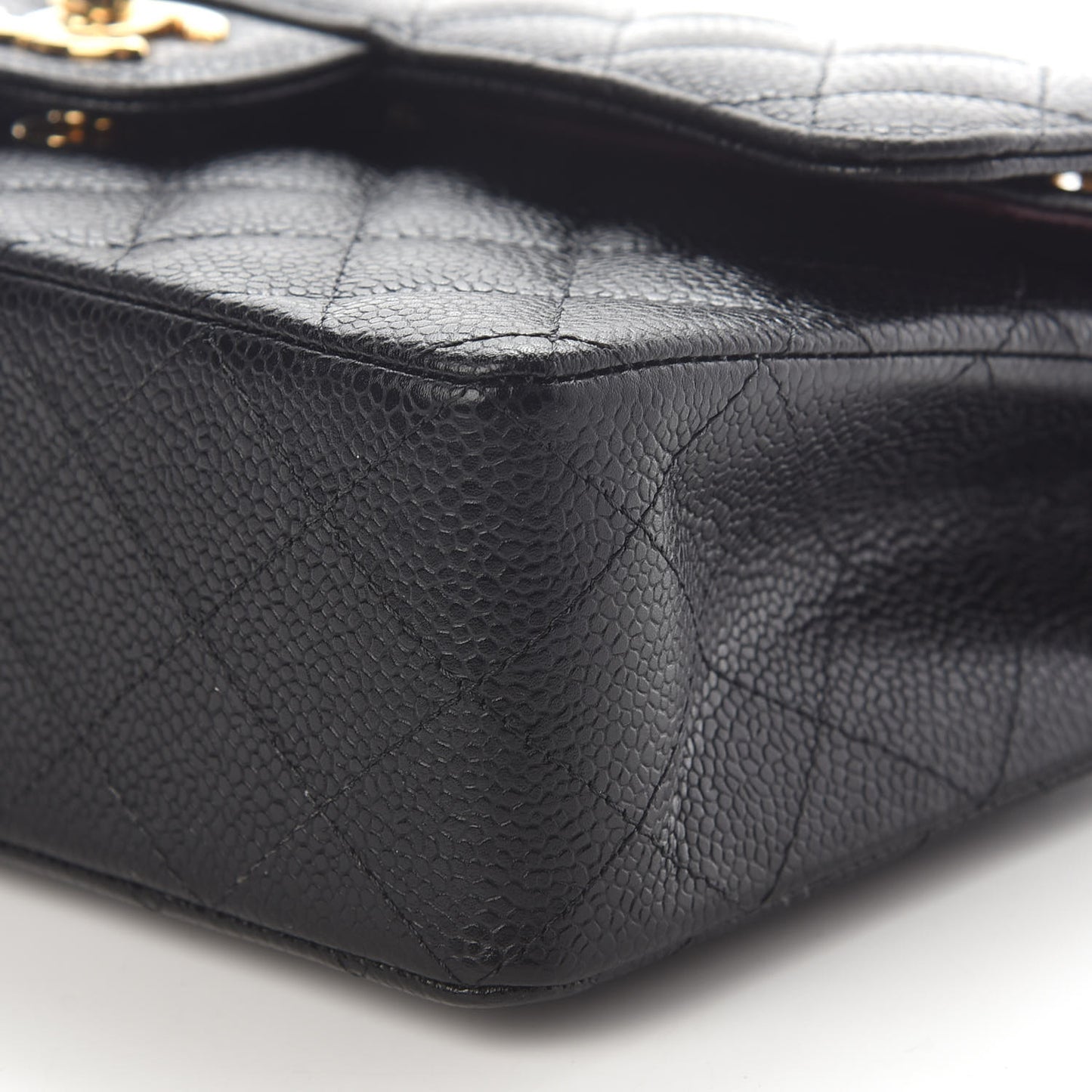 Caviar Quilted Small Double Flap Black