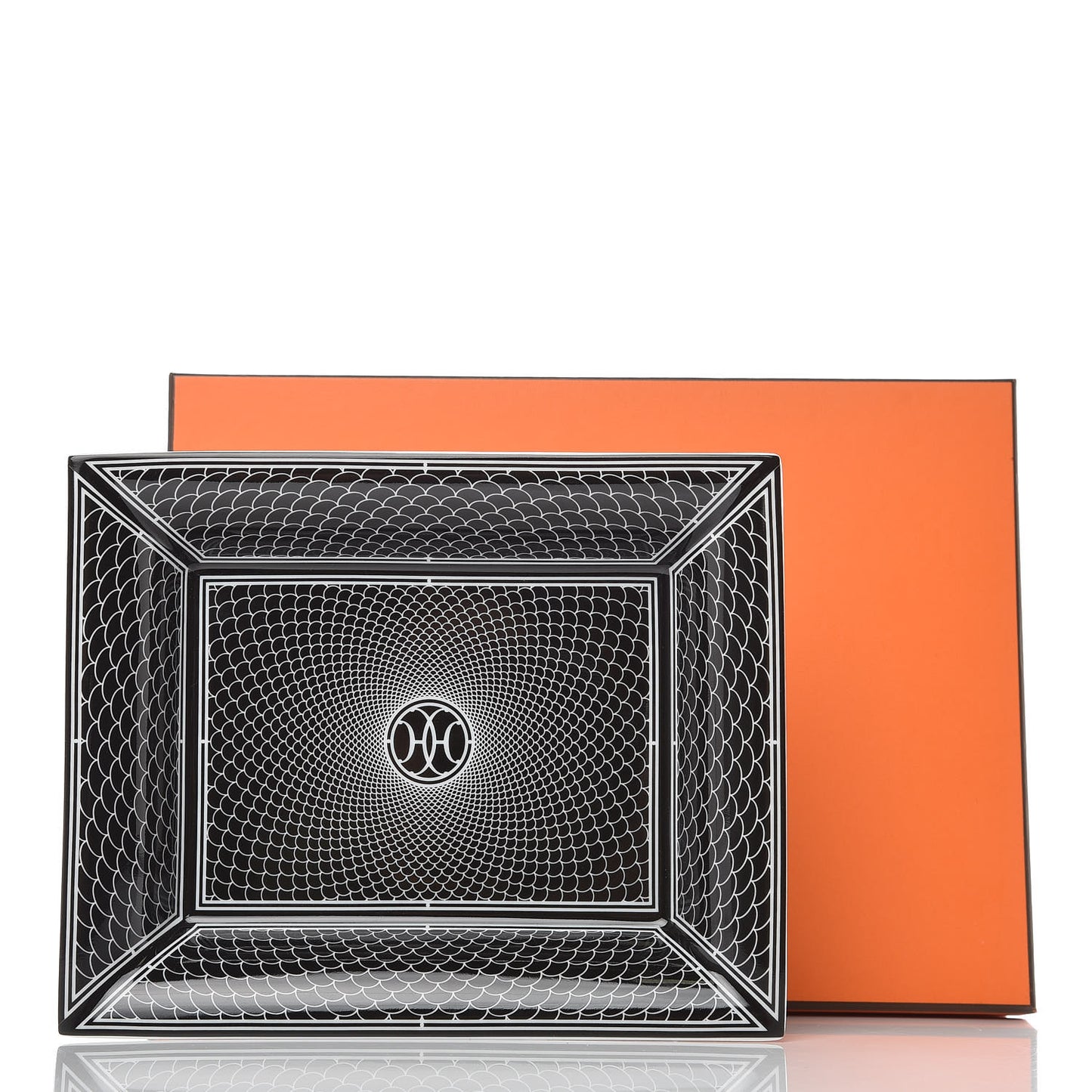 Porcelain H Deco Change Tray Black