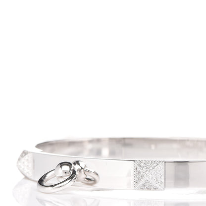 Hermes 18K White Gold Diamond PM Collier De Chien Bracelet SH 4 of 5
