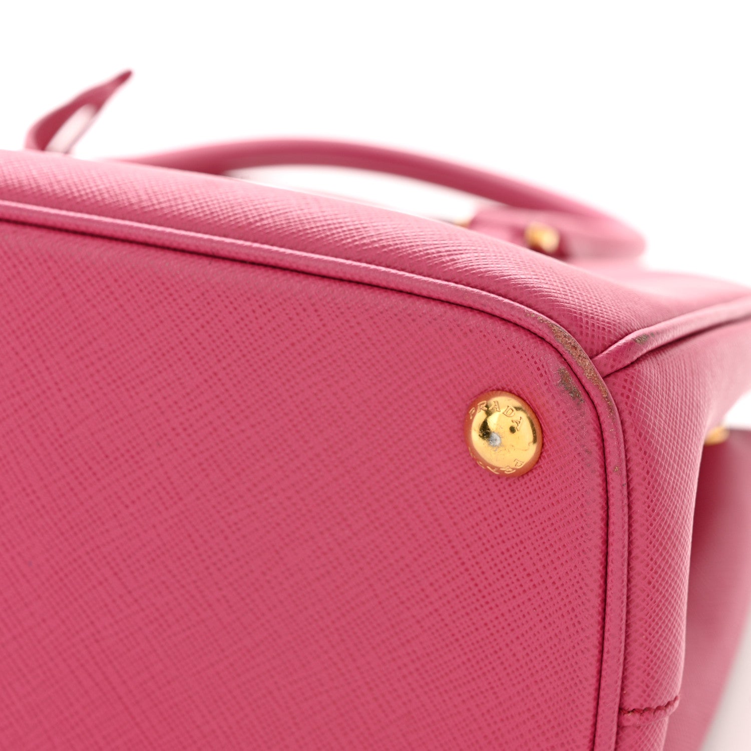 Prada Saffiano Small Galleria Double Zip Tote Fuxia 11 of 12