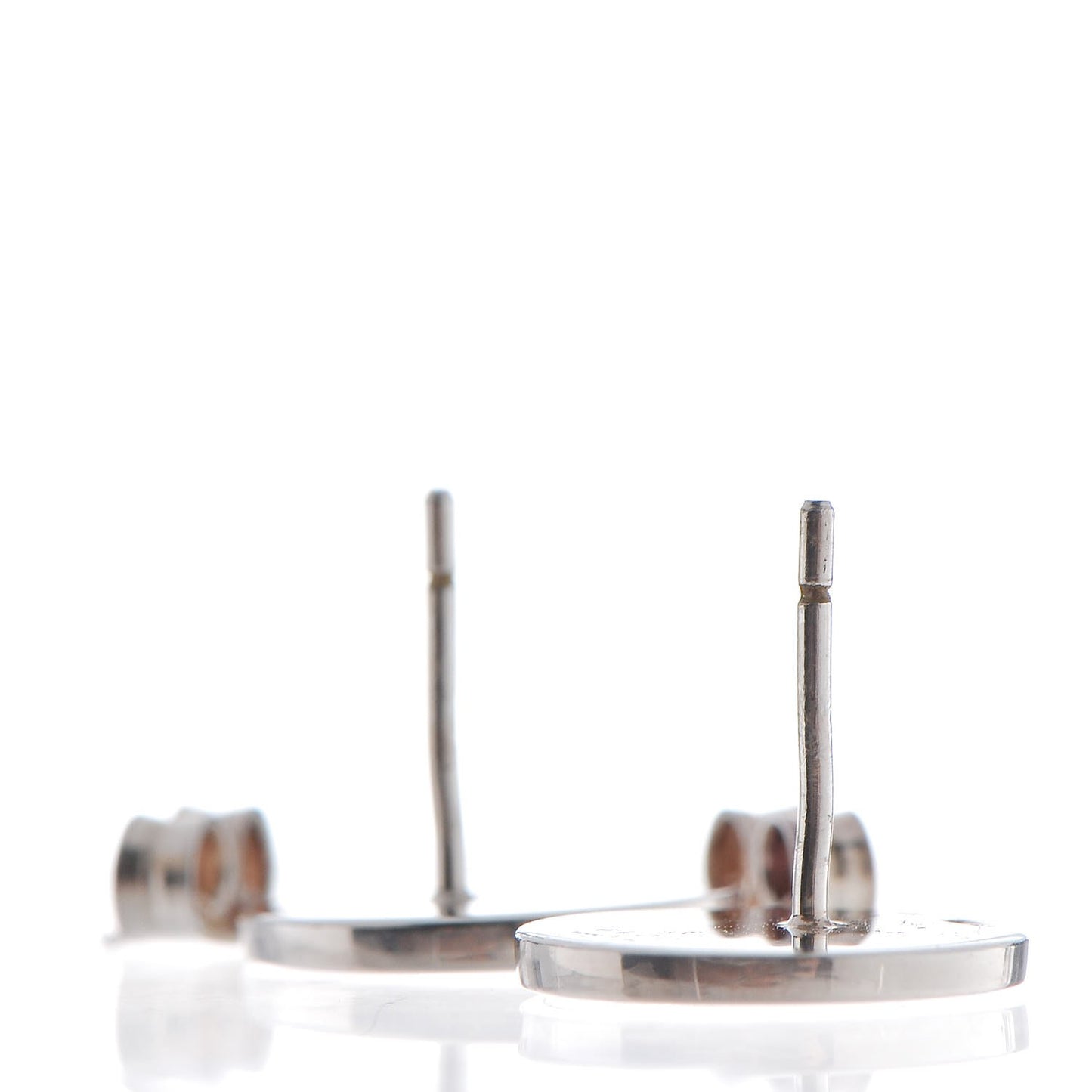 Sterling Silver Enamel GG Stud Earrings Black