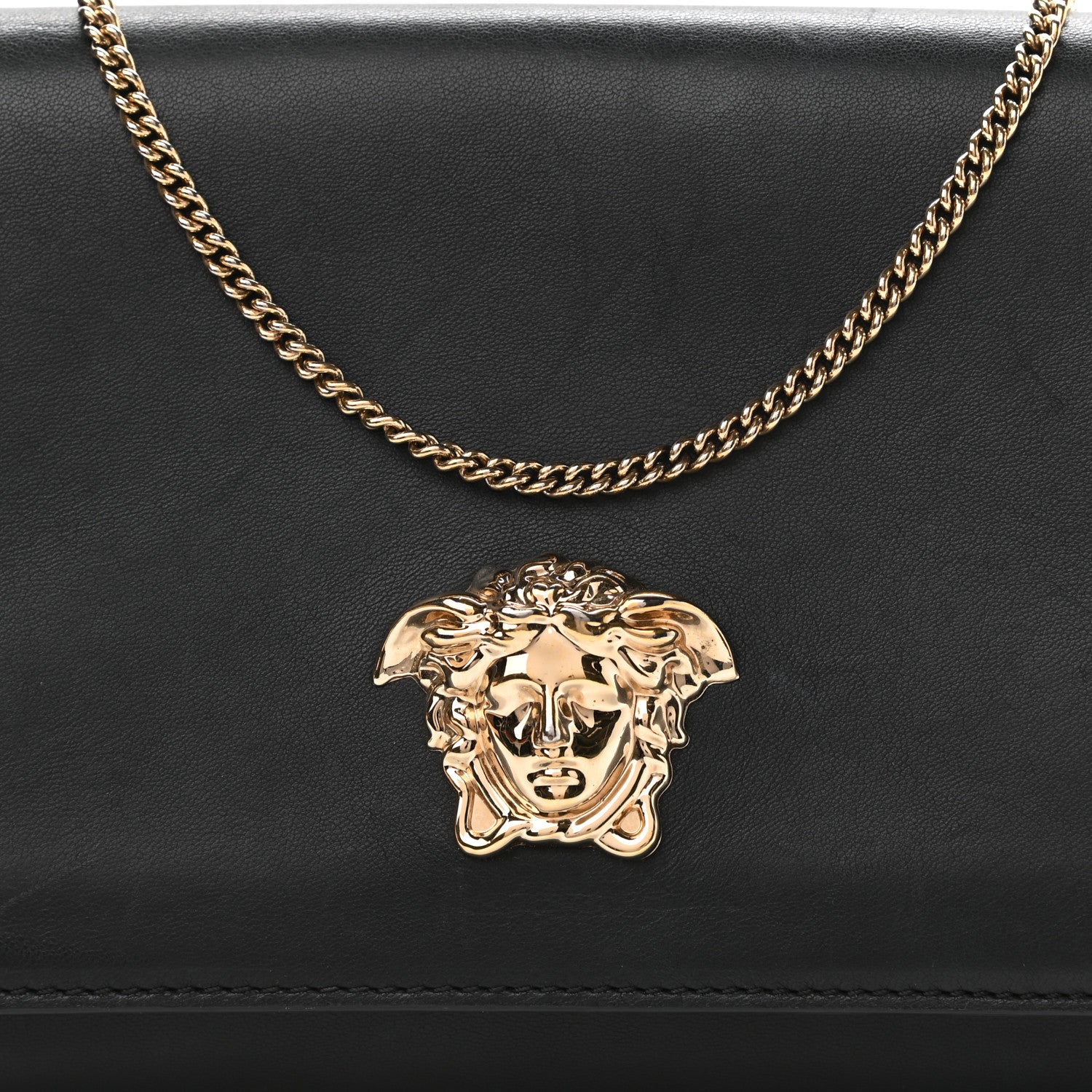 Versace Vitello Palazzo Medusa Evening Clutch Bag Black 7 of 11