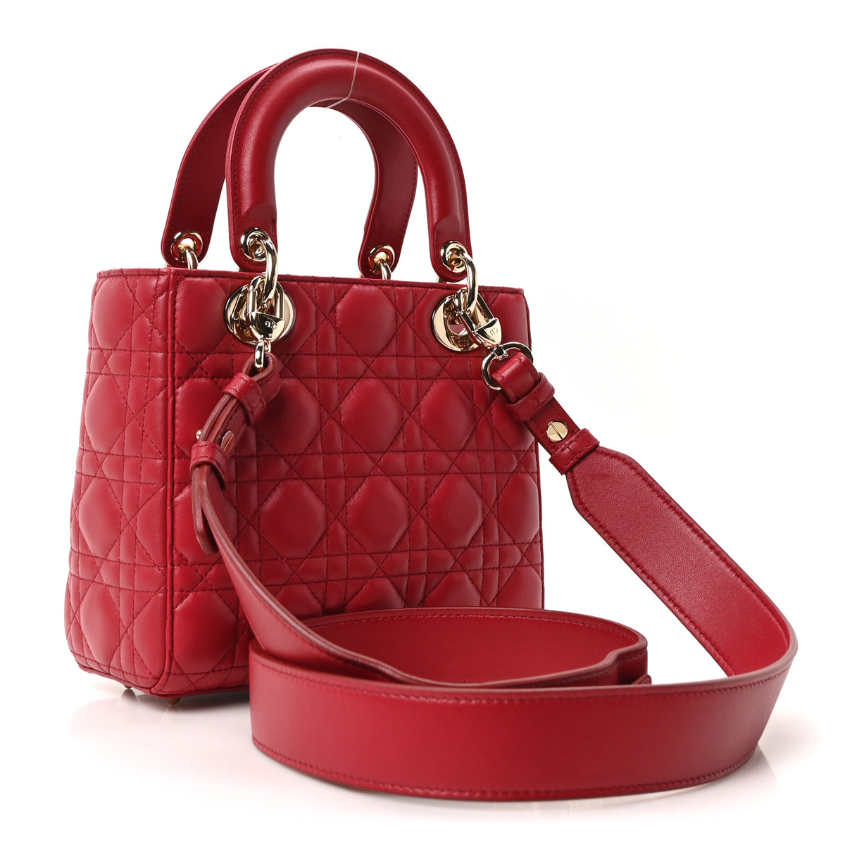 Christian Dior Lambskin Cannage Small My ABCDior Lady Dior Red 3 of 10