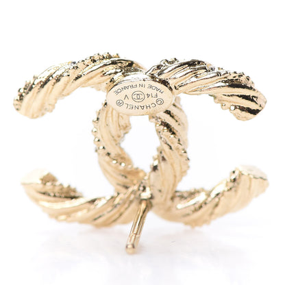 Chanel Crystal Twisted CC Earrings Gold 4 of 5