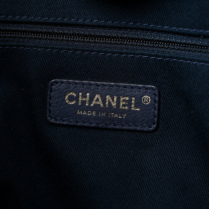 Chanel Woven Straw Raffia Small Deauville Tote Blue 6 of 14