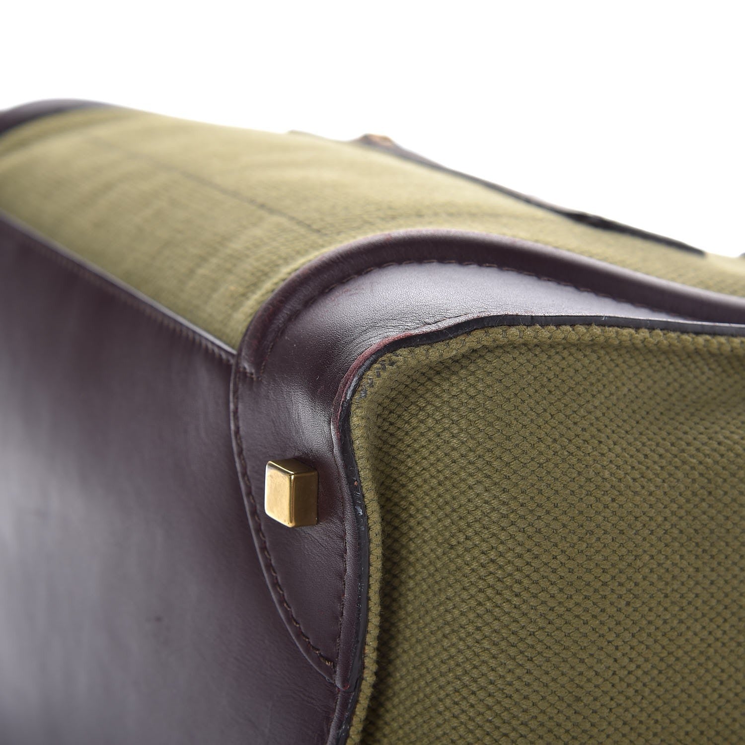 Celine Canvas Smooth Calfskin Mini Luggage Olive 18 of 19
