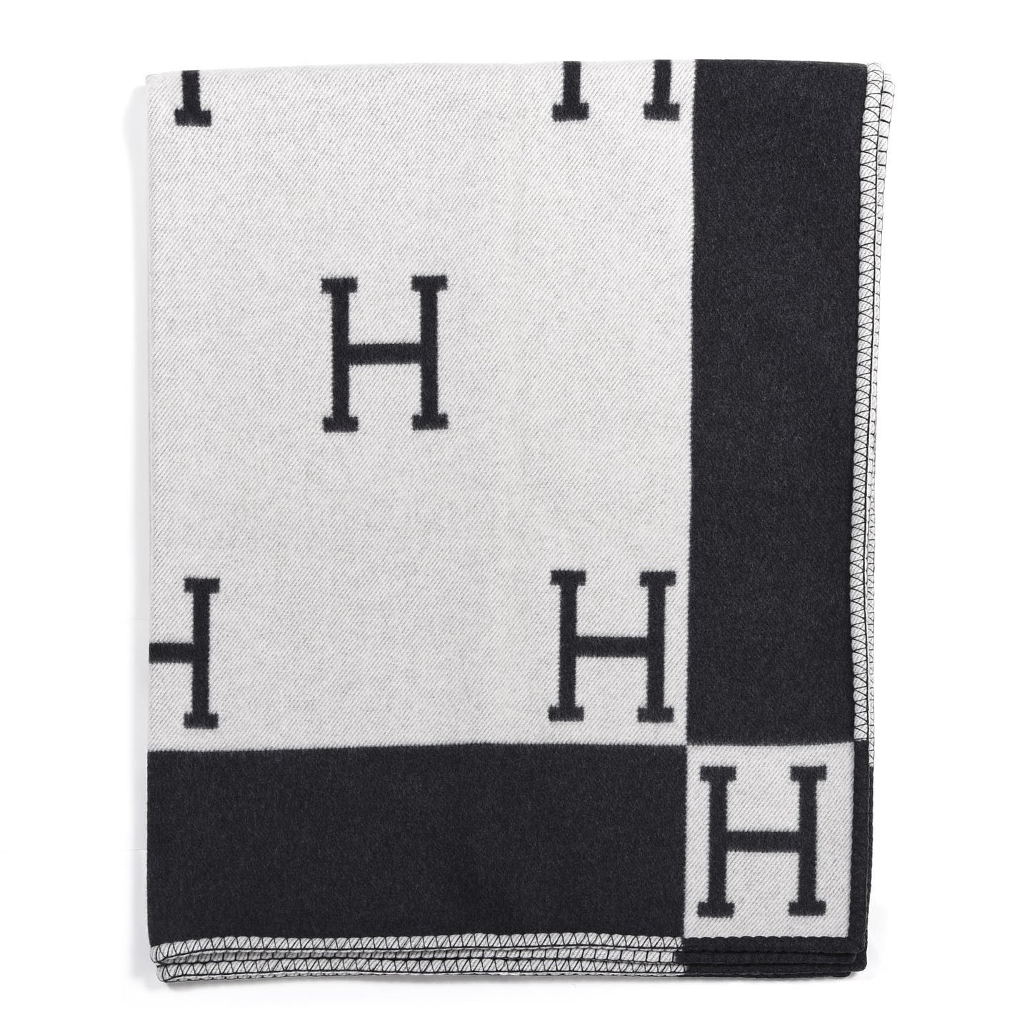 Wool Cashmere Avalon Blanket Ecru Gris Fonce